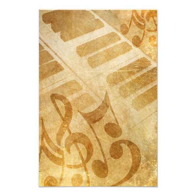 MUSIK GRUNGE NOTES PIANO-BACKGRUNDS FAKTOR VINTA FOTODRUCK (Vorne)