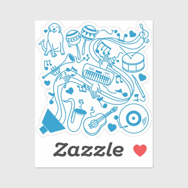 Musik-Hands - ASL-Design Aufkleber (Blatt)