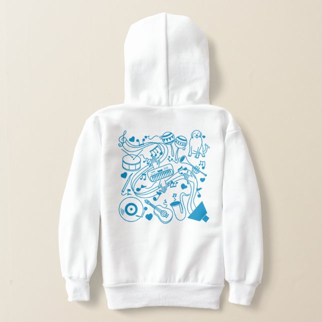 Musik-Hands - ASL-Design Hoodie (AblageHinten)