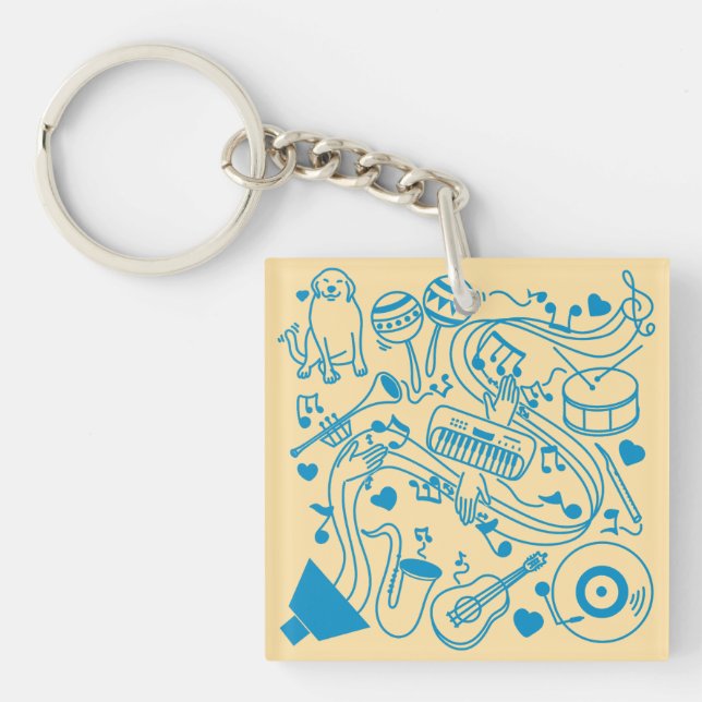 Musik-Hands - ASL-Design Schlüsselanhänger (Vorderseite)