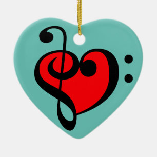 Musik-Herz Keramikornament