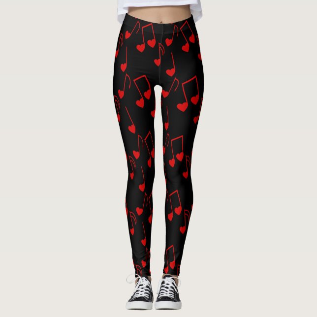 Musik-Herz-Leggings Leggings (Vorderseite)