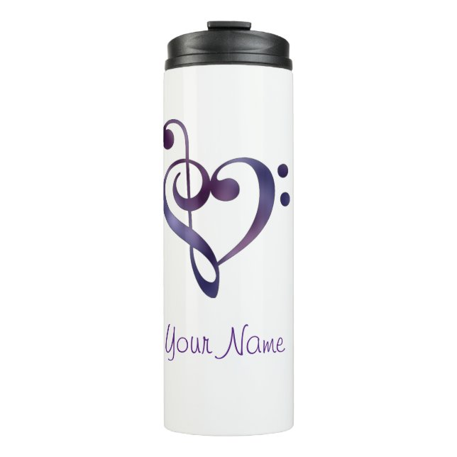 Musik-Herz-personalisierte thermische Trommel Thermosbecher (Vorderseite)