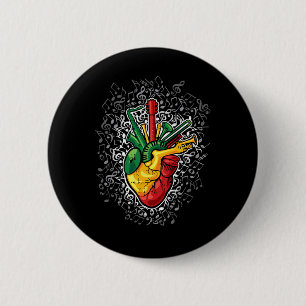 Musik Herz Schwarze Geschichte Monat Farben Männer Button