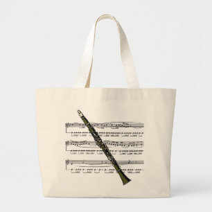 Musik-Hintergrund-Taschen-Tasche des Clarinet-09B Jumbo Stoffbeutel
