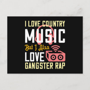 Musik - I Liebe Country Music and Rap Postkarte