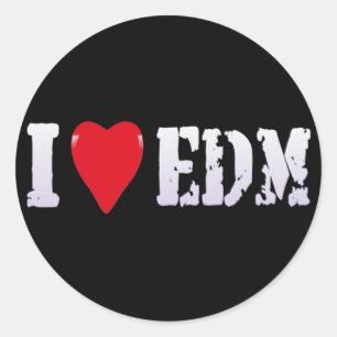 MUSIK - ICH HERZEN EDM RUNDER AUFKLEBER
