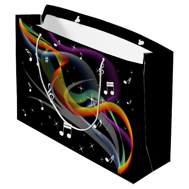Musik-Illustrationsgeschenk-Tasche Große Geschenktüte (Rückseite Schrägansicht)