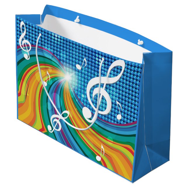 Musik-Illustrationsgeschenk-Tasche Große Geschenktüte (Rückseite Schrägansicht)