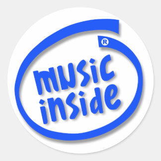 Musik im Inneren Runder Aufkleber