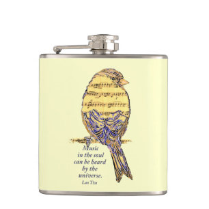 Musik im Soul Heard Universe Musiknote Bird Flachmann