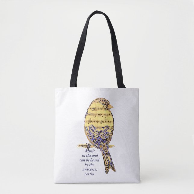 Musik im Soul Quote & Musiknote Bird Tasche (Vorderseite)