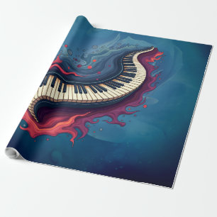 Musik in Bewegung, das gebogene Klavier.  Geschenkpapier