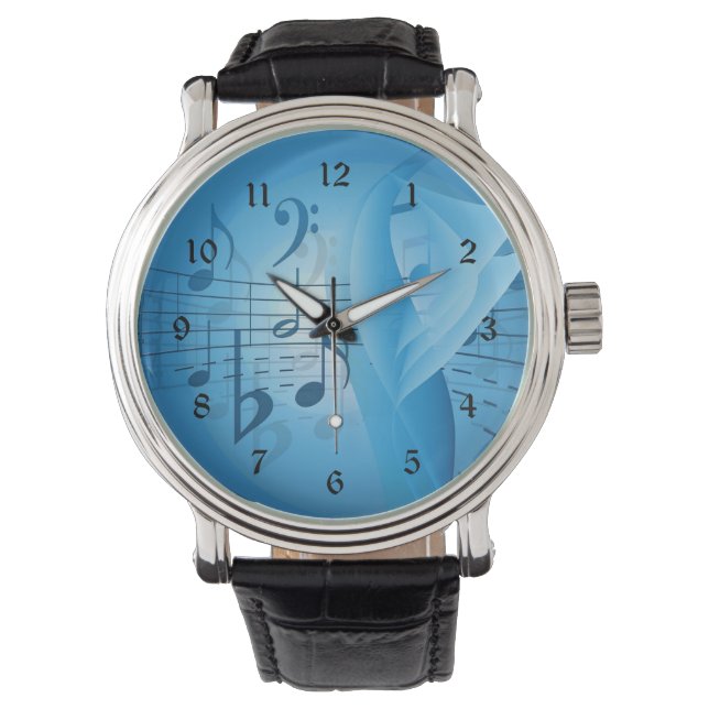 Musik in Blue Armbanduhr (Vorderseite)