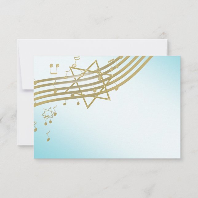 Musik in der Air Bat Mitzvah Reaktion RSVP Karte (Vorderseite)