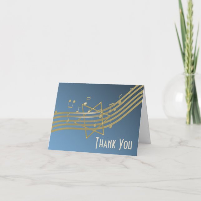 Musik in der Luft Vielen Dank Hinweis Dankeskarte (Vorderseite)