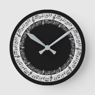 Musik in der runden Wanduhr