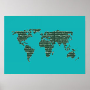 Musik in die Welt ~ Karten Poster