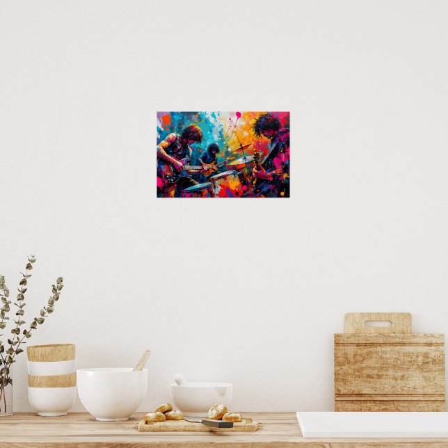 Musik inspiriert Spritzer Malerei Poster (Küche)