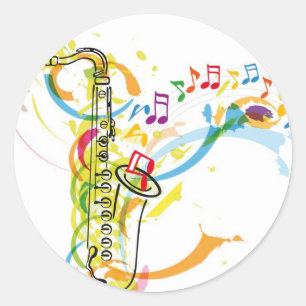 Musik-Instrumentillustration Runder Aufkleber