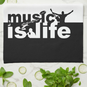 MUSIK IS LIFE Küchenhandtuch Geschirrtuch