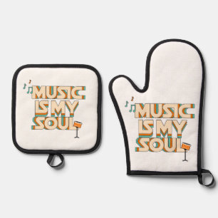 Musik Is My Soul Ofenhandschuh & Topflappen-Set