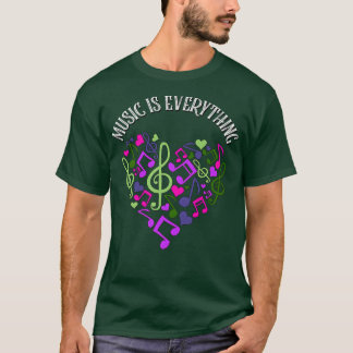 Musik ist alles, was Musikalische Notizen Herz T-Shirt