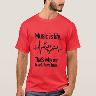 Musik ist das Leben, warum das Herz den Jungen sch T-Shirt