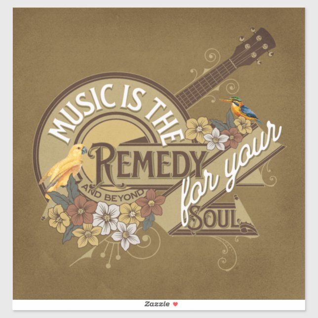 Musik ist das Soul Remedy Aufkleber (Blatt)