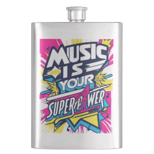Musik ist deine Superkraft Flachmann