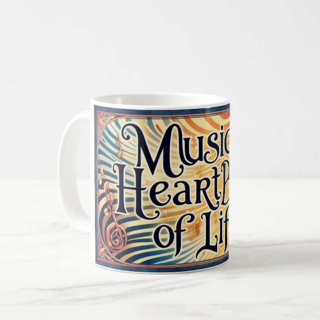 Musik ist der Herzschlag des Lebens Kaffeetasse (Vorderseite Links)