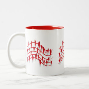 Musik ist der Schlüssel zur Liebe Zweifarbige Tasse