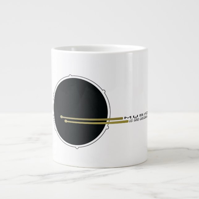 Musik ist die Antwort, das inspirierende Zitat tre Jumbo-Tasse (Vorderseite)