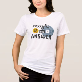 "Musik ist die Antwort" Motivierend Typografie Tri-Blend Shirt