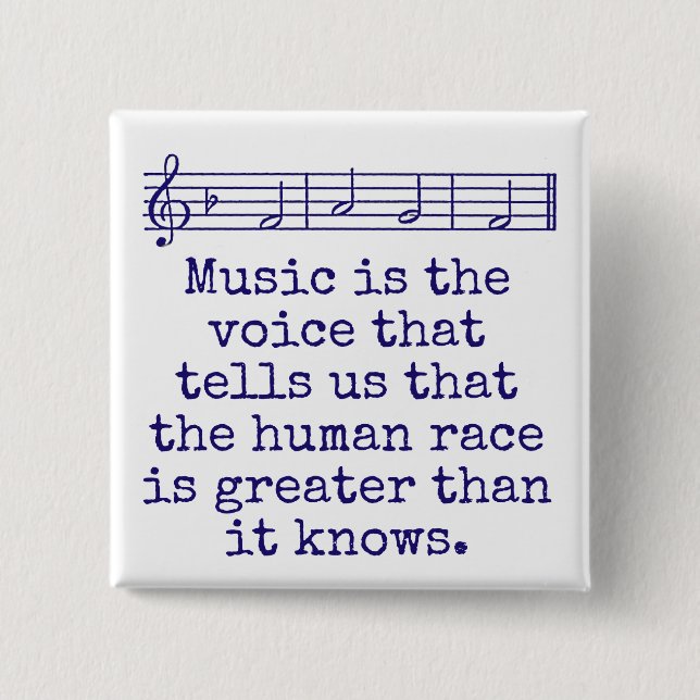 Musik ist die Stimme, die spricht - Musikangebot Button (Vorderseite)