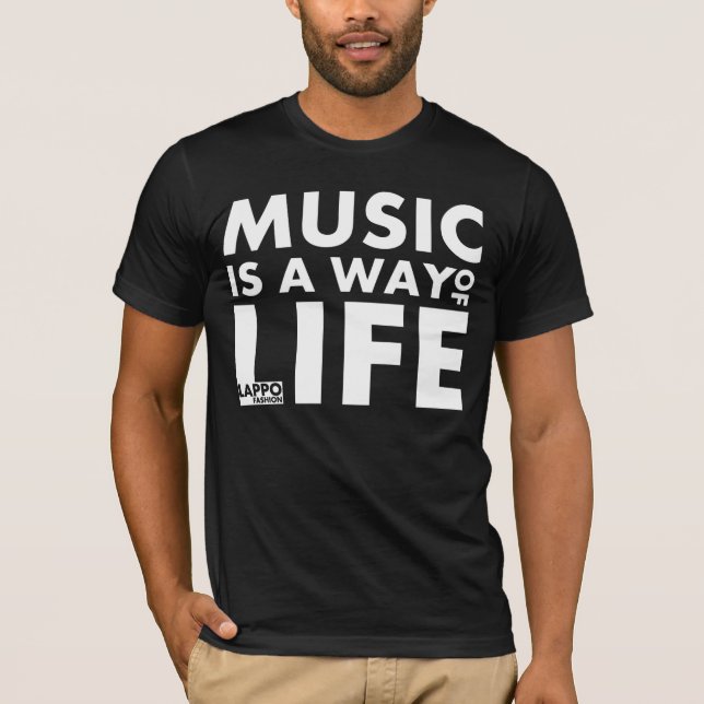 Musik ist eine Lebensart (Schwarzes) T-Shirt (Vorderseite)