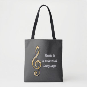 Musik ist eine universelle Sprache Gold Violschlüs Tasche