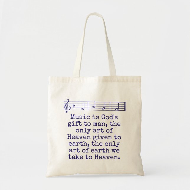 Musik ist Gottes Geschenk an den Menschen - Musika Tragetasche (Vorne)