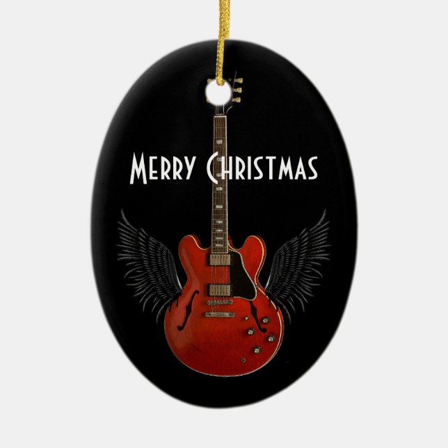 Musik ist Himmels-Weihnachtsverzierung Keramikornament (Vorne)
