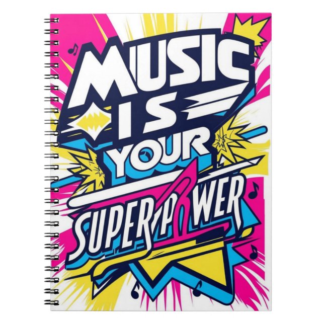 Musik ist Ihre Superpower-Option 2 Notizblock (Vorderseite)
