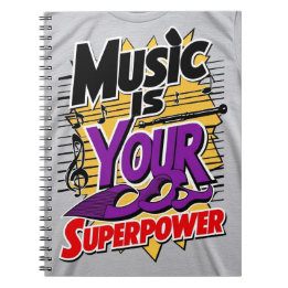 Musik ist Ihre Superpower-Option 2 Notizblock