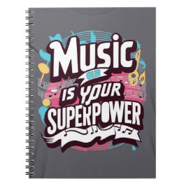 Musik ist Ihre Superpower Option 3 Notizblock