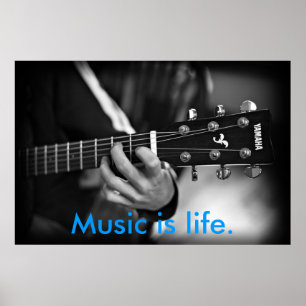 Musik ist Leben-Gitarrenplakat Poster