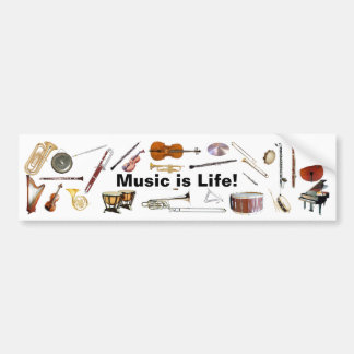 "Musik ist Leben-" Instrument-Autoaufkleber Autoaufkleber