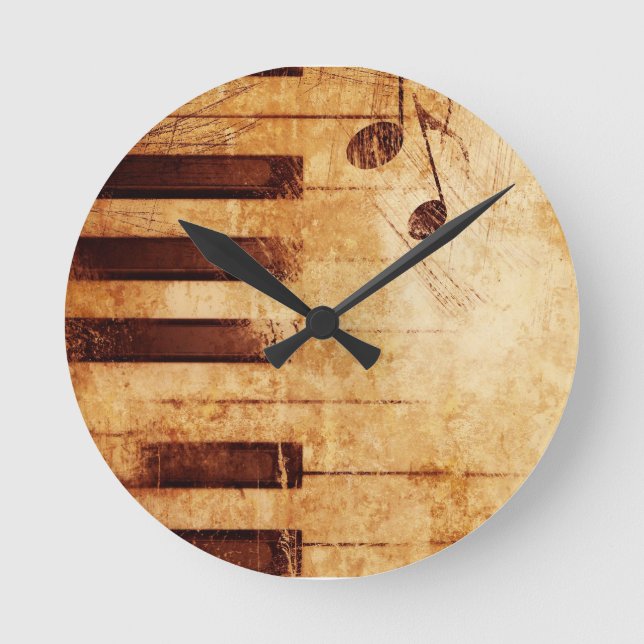Musik ist Leben Runde Wanduhr (Vorderseite)