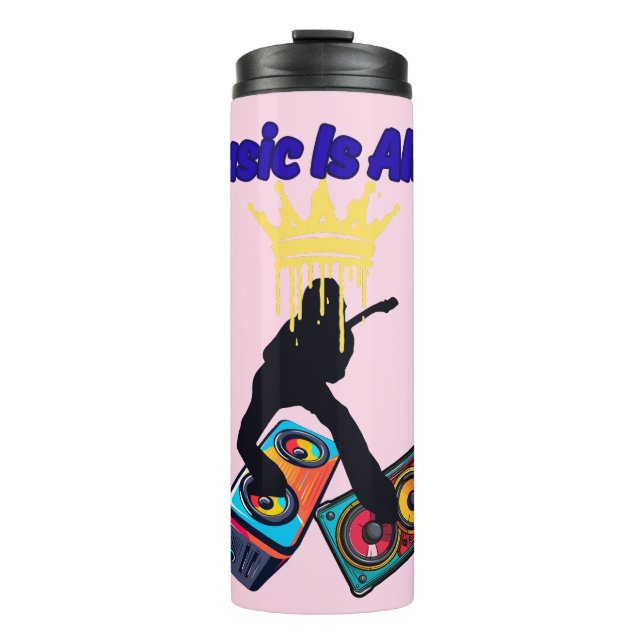 Musik ist lebendig thermosbecher (Vorderseite)