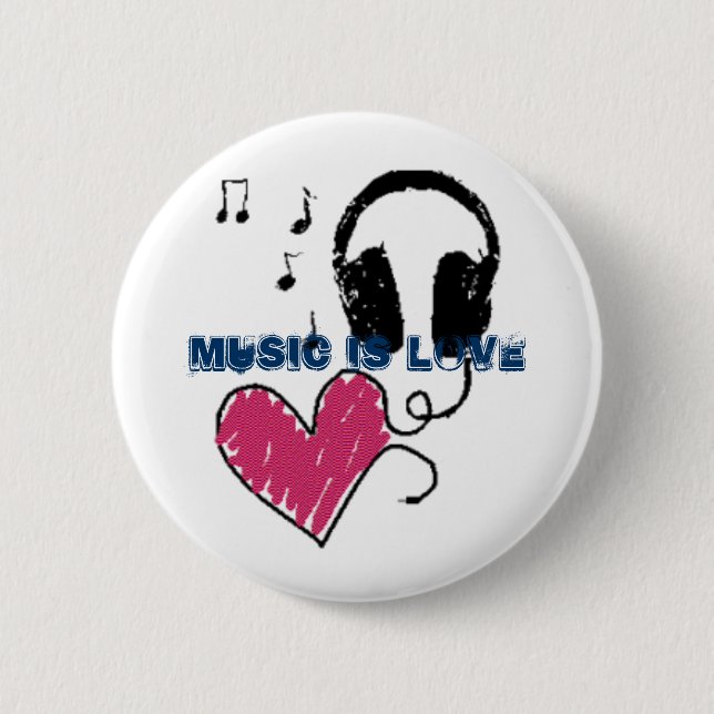 Musik ist Liebe Button (Vorderseite)