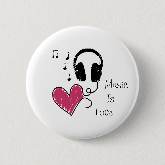Musik ist Liebe Button (Vorderseite)