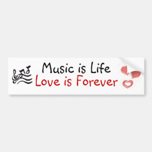 Musik ist Liebe ist ewig Autoaufkleber