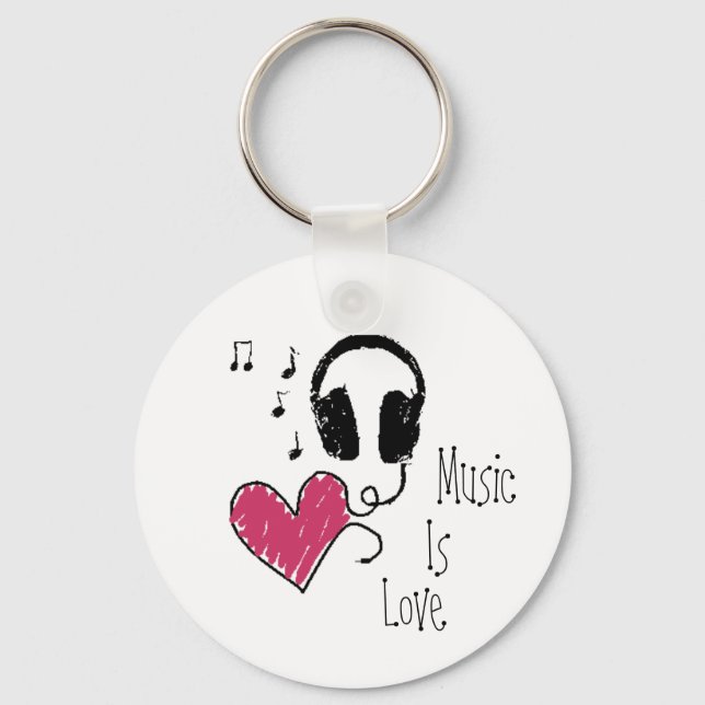 Musik ist Liebe Schlüsselanhänger (Vorderseite)